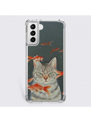 Cat Phone Case For Samsung Galaxy S22 S21 S20 Plus Ultra FE Unique Design Protective Case Shockproof Dustproof Back Cover TPU #9021392