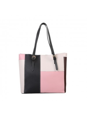 on the new korean version of the contrast color large-capacity tote bag women's fashion out of the hand shopping bag women's bag western style shoulder bag #8994678