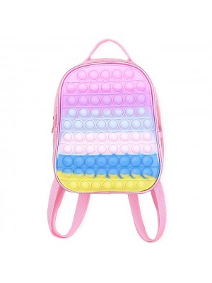 Unisex Backpack Kids' Bag Rubber Zipper Solid Color Daily Outdoor Pink Rainbow #8954287