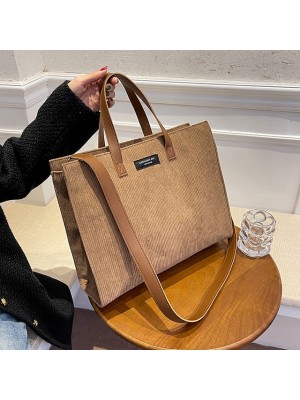 Women's Retro Tote Handbags Satchel Crossbody Bag Top Handle Bag Corduroy Velvet Zipper Solid Color Daily Outdoor Black Khaki Brown Coffee #8921838