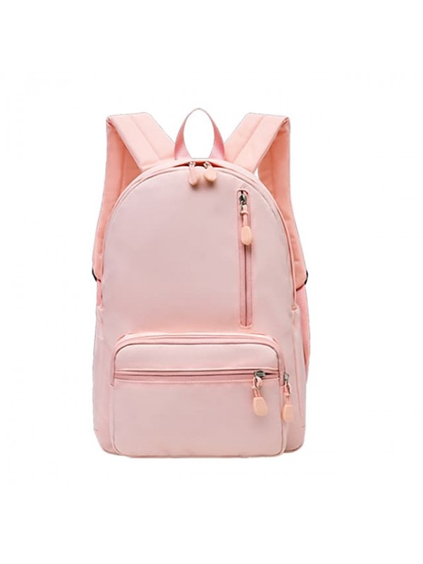 Women's Backpack School Bag Rucksack Commuter Backpack Nylon Solid Color Large Capacity Waterproof Zipper School Daily Pink #8084033