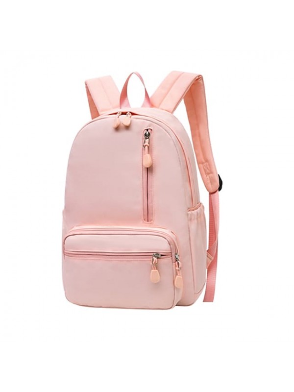 Women's Backpack School Bag Rucksack Commuter Backpack Nylon Solid Color Large Capacity Waterproof Zipper School Daily Pink #8084033