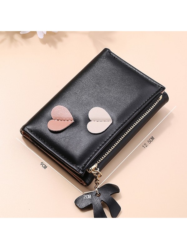 Women's Wallet PU Leather Polyester Zipper Daily Outdoor Green Black Pink Almond #9012105