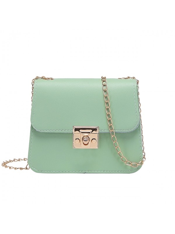 Women's Chain Bag Crossbody Bag PU Leather Buttons Chain Vintage Daily Office & Career Green Blue White Black #8886089