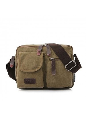 Men's Canvas Bag Messenger Bag Shoulder Messenger Bag Crossbody Bag Canvas Vintage Daily Green Black Khaki Coffee #1006464