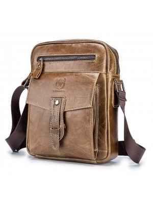 Men's Messenger Bag Shoulder Messenger Bag Crossbody Bag Cowhide Zipper Solid Color Daily Outdoor Black Brown Yellow #7557085