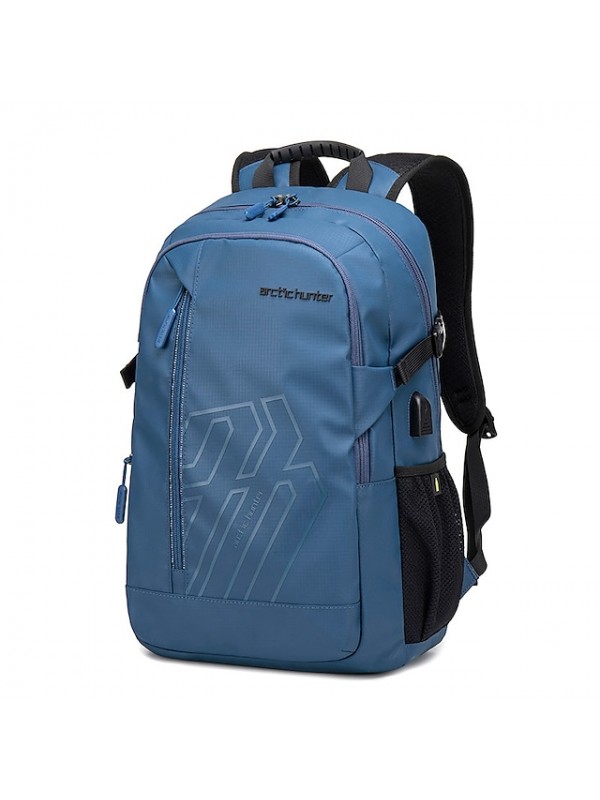 Men's Backpack Commuter Backpack Functional Backpack Polyester Solid Color Large Capacity Waterproof Zipper Sports & Outdoor Daily Blue Black Gray Orange #8958880