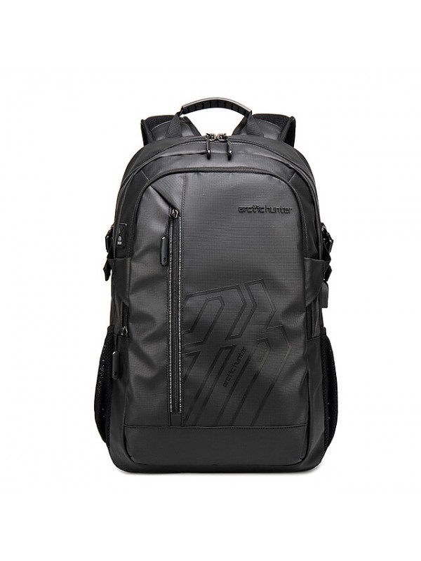 Men's Backpack Commuter Backpack Functional Backpack Polyester Solid Color Large Capacity Waterproof Zipper Sports & Outdoor Daily Blue Black Gray Orange #8958880