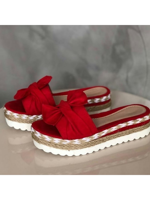 Women's Sandals Espadrille Platform Sandals Flat Sandals Flat Heel Open Toe Casual Daily Beach PU Loafer Summer White Black Red #8042059