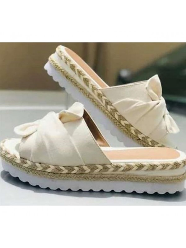 Women's Sandals Espadrille Platform Sandals Flat Sandals Flat Heel Open Toe Casual Daily Beach PU Loafer Summer White Black Red #8042059