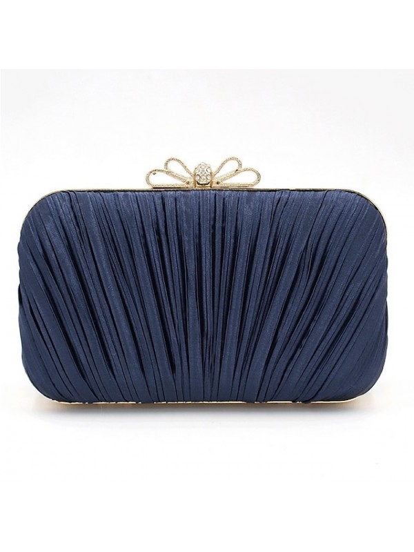 Women's Evening Bag Wedding Bags 2022 Evening Bag Satin Crystals Party Event / Party Black Champagne Dark Blue #8087859