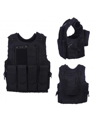 Men's Military Tactical Vest Airsoft Vest Outdoor Waterproof Ventilation Adjustable Size Wearable Fall Spring Summer Solid Colored Nylon Black #8521746