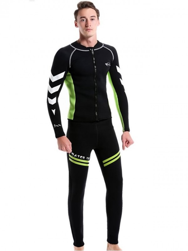 ZCCO Men's Full Wetsuit 3mm SCR Neoprene Diving Suit Thermal Warm Quick Dry High Elasticity Long Sleeve Front Zip - Swimming Diving Surfing Scuba Patchwork Autumn / Fall Spring Summer #7123905