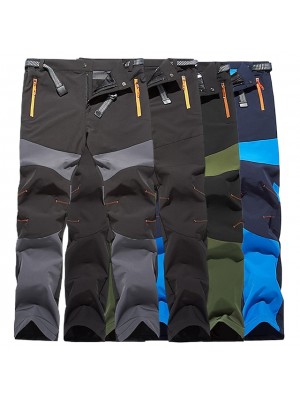 Men's Water-Resistant Pants Trousers Hiking Tactical Cargo Pants Outdoor Breathable Quick Dry Stretch Lightweight Zipper Pocket Elastic Waist Bottoms Blue Grey Black Climbing Camping Sport Pants #8203464