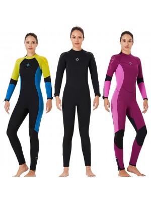 Dive&Sail Women's Full Wetsuit 5mm SCR Neoprene Diving Suit Quick Dry Stretchy Long Sleeve Back Zip - Swimming Diving Surfing Scuba Patchwork Autumn / Fall Spring Summer #8401839