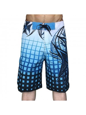 Men's Swim Shorts Swim Trunks Board Shorts Quick Dry Drawstring - Swimming Surfing Water Sports Grid Pattern Summer #8536733