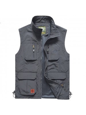 Men's Hiking Vest / Gilet Fishing Vest Military Tactical Vest Sleeveless Vest / Gilet Jacket Top Outdoor Quick Dry Lightweight Breathable Soft Autumn / Fall Spring Summer Spandex Polyester Solid Color #8534128