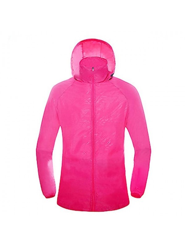 Men's Women's Rain Jacket Hiking Skin Jacket Hiking Windbreaker Summer Outdoor Solid Color Packable UV Sun Protection Quick Dry Lightweight Outerwear Jacket Top Hunting Fishing Climbing Sapphire #8488242