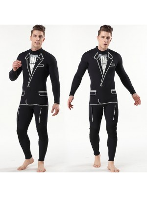 Men's Full Wetsuit 3mm SCR Neoprene Diving Suit Windproof Anatomic Design Stretchy Stretchy Long Sleeve Back Zip Autumn / Fall Winter Spring / Summer #7226916