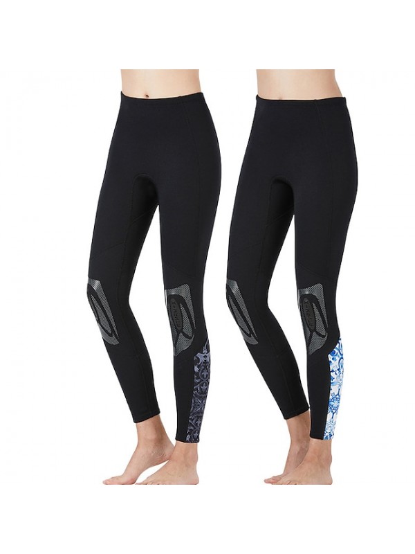 Women's Wetsuit Pants 3mm SCR Neoprene Bottoms Quick Dry Stretchy Swimming Diving Surfing Patchwork #8793600