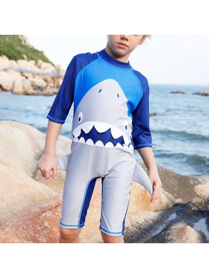 Boys Rashguard Swimsuit Spandex Swimwear Bathing Suit UV Sun Protection UPF50+ Breathable Stretchy Half Sleeve 2 Piece - Swimming Surfing Patchwork Summer / Quick Dry / Quick Dry #8690147