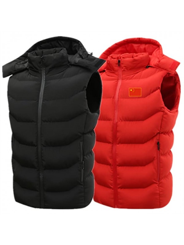 Men's Hiking Hooded Vest Padded Jacket Vest Quilted Puffer Jacket Fishing Vest Winter Jacket Coat Lightweight Work Vest Casual Waistcoat Top Outdoor Thermal Warm Packable Breathable Hunting #8957791