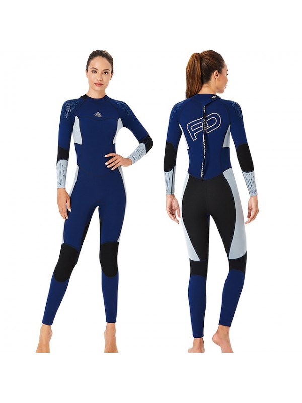 Dive&Sail Women's Full Wetsuit 1.5mm SCR Neoprene Diving Suit Quick Dry Stretchy Long Sleeve Back Zip - Swimming Diving Surfing Scuba Patchwork Autumn / Fall Spring Summer #8401835