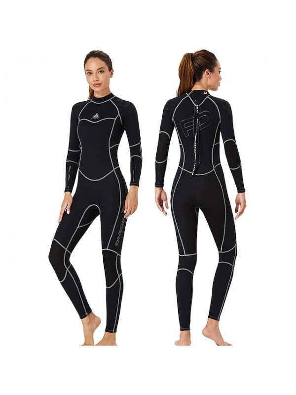 Dive&Sail Women's Full Wetsuit 1.5mm SCR Neoprene Diving Suit Quick Dry Stretchy Long Sleeve Back Zip - Swimming Diving Surfing Scuba Patchwork Autumn / Fall Spring Summer #8401835