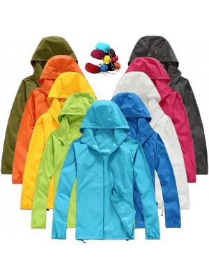 Men's Women's Waterproof Full Zip UPF 50+ Sun Protection Hoodie Jacket Long Sleeve Sun Shirt Hiking Outdoor Performance with Pockets Packable Lightweight Windbreaker Top Full Zipper Fishing Workout #8512306