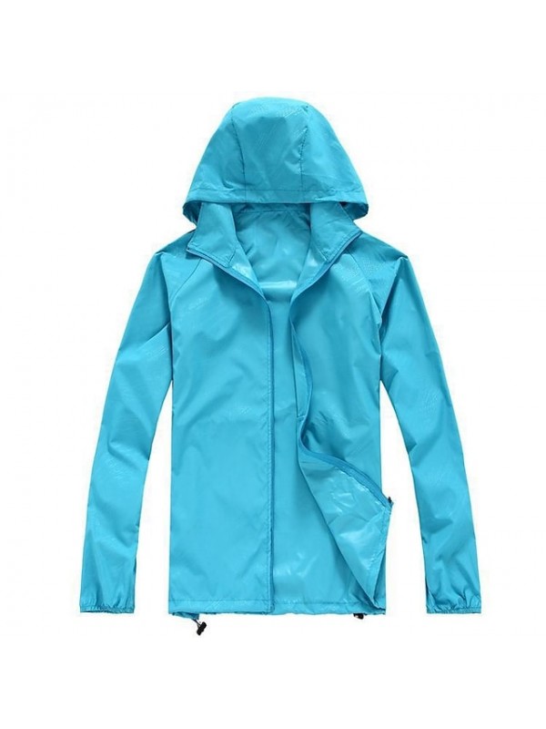 Men's Women's Waterproof Full Zip UPF 50+ Sun Protection Hoodie Jacket Long Sleeve Sun Shirt Hiking Outdoor Performance with Pockets Packable Lightweight Windbreaker Top Full Zipper Fishing Workout #8512306