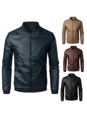 Men's Hiking Lightweight Jacket Faux Leather Jacket Spring Fall Biker Jacket Coat Top PU Motorcycle Jackets Loose Streetwear Outerwear #8612884