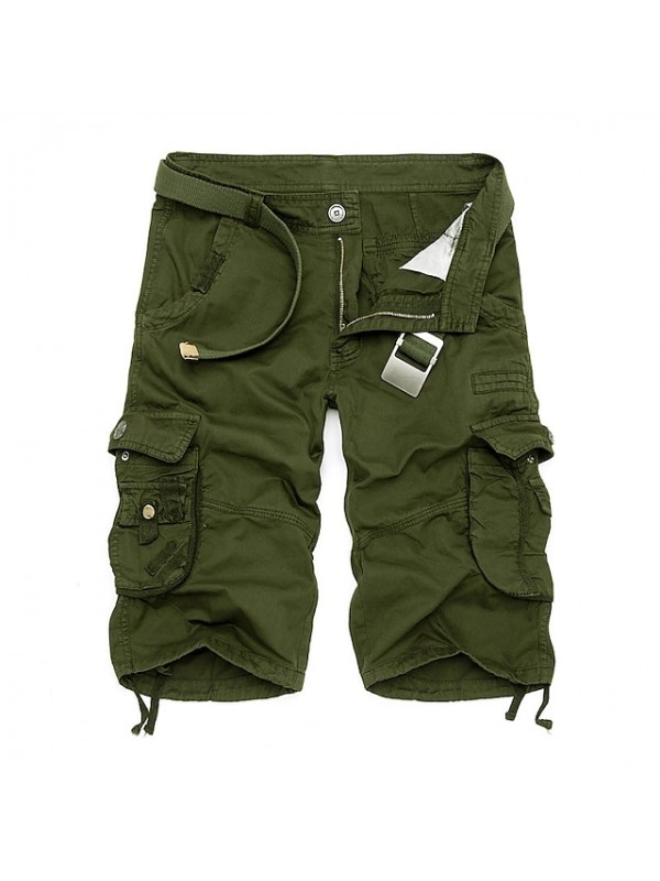 Men's Hiking Cargo Shorts Hiking Shorts Tactical Shorts Ventilation Multi-Pockets Quick Dry Breathable Spring Summer Solid Colored Camo / Camouflage Cotton Bottoms for Hunting Fishing Casual Yellow #8564697