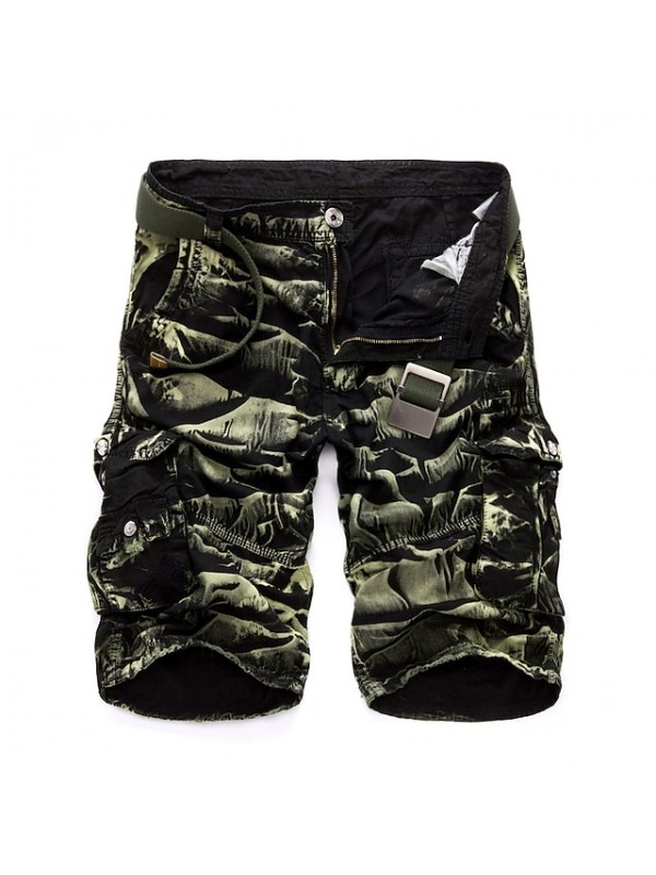 Men's Hiking Cargo Shorts Hiking Shorts Tactical Shorts Ventilation Multi-Pockets Quick Dry Breathable Spring Summer Solid Colored Camo / Camouflage Cotton Bottoms for Hunting Fishing Casual Yellow #8564697