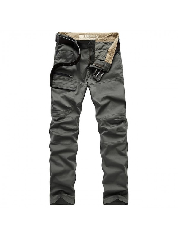 Men's Work Pants Hiking Cargo Pants Hiking Pants Trousers Military Summer Outdoor Ripstop Quick Dry Multi Pockets Breathable Cotton Pants / Trousers Army Green Khaki Black Work Hunting Fishing 30 31 #8586335