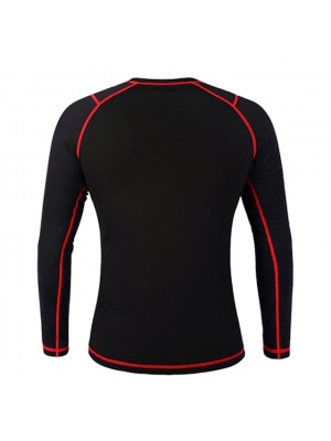 WOSAWE Women's Men's Long Sleeve Cycling Jersey Winter Fleece Polyester Black / Red Bike Base Layer Jersey Compression Clothing Mountain Bike MTB Road Bike Cycling Thermal Warm Fleece Lining Back #4796441