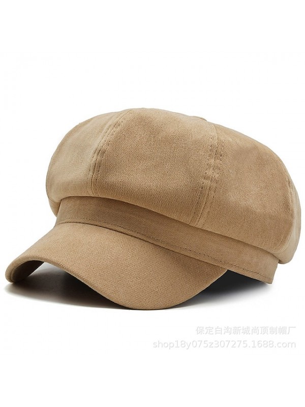 Newsboy Hat Cap Visor Berets Hiking Hat for Women Men Beanies Hat Solid Color Windproof Lightweight Casual #8822986