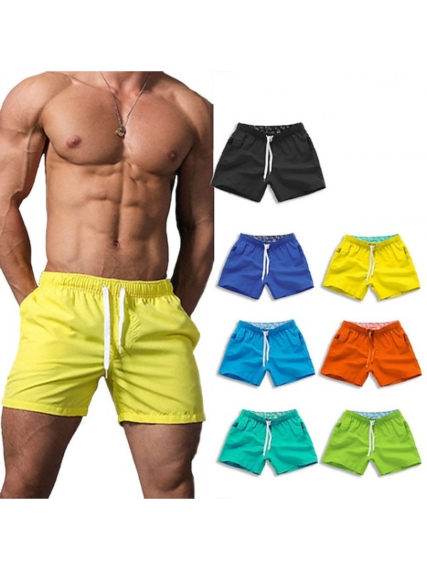 Men's Swim Shorts Swim Trunks Bottoms Quick Dry Breathable Micro-elastic Drawstring - Swimming Water Sports Solid Colored Summer #7983509