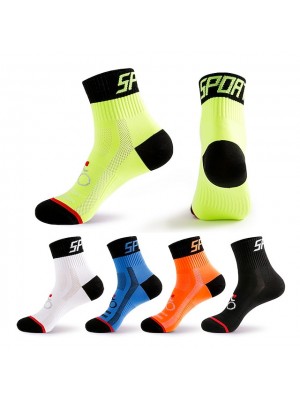 Compression Socks Athletic Sports Socks Crew Socks Cycling Socks Men's Football / Soccer Cycling / Bike Breathable Wearable 1 Pair Winter Solid Color Chinlon Black White Orange M L XL #5298265