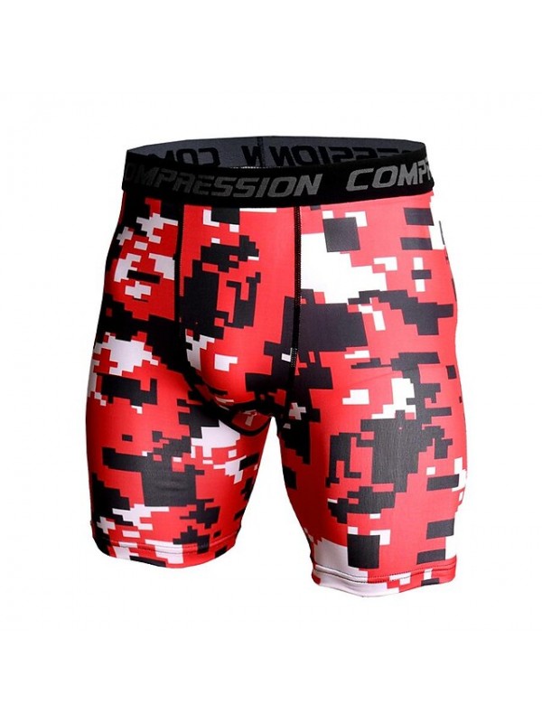 2018 summer shorts men's camouflage printing training fitness running sports pants elastic tight-fitting quick-drying shorts #9022433