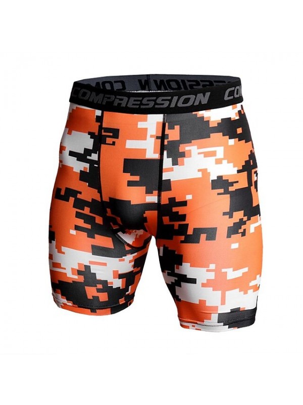 2018 summer shorts men's camouflage printing training fitness running sports pants elastic tight-fitting quick-drying shorts #9022433