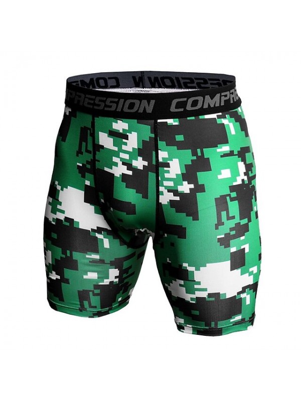 2018 summer shorts men's camouflage printing training fitness running sports pants elastic tight-fitting quick-drying shorts #9022433