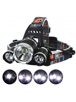 t1 Headlamps Headlight Waterproof 150 lm LED LED 3 Emitters 4 Mode with Batteries and Charger Waterproof Camping / Hiking / Caving Cycling / Bike Fishing Black #8203747