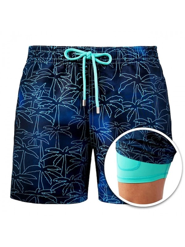 Men's Swim Shorts Swim Trunks Board Shorts Bottoms Breathable Quick Dry Drawstring - Swimming Surfing Beach Water Sports Floral / Botanical Summer #9023209