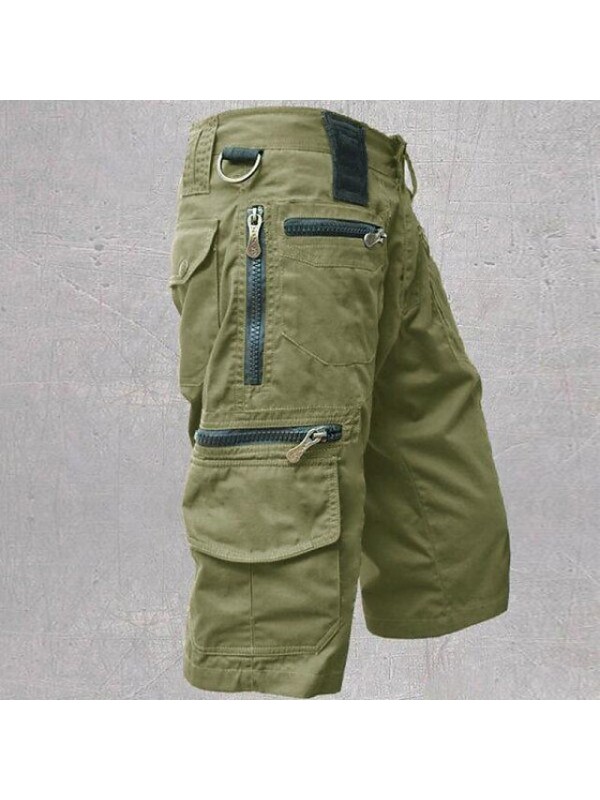 Men's Hiking Cargo Shorts Hiking Shorts Military Summer Outdoor Ripstop Breathable Quick Dry Multi Pockets Shorts Bottoms Black Light Green Light Brown Grey Camping / Hiking / Caving S M L XL 2XL #9036608