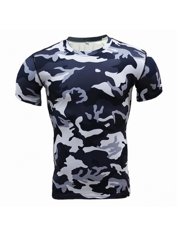 short-sleeved tights fitness clothing men's sports cool outdoor camouflage clothing sweat-absorbing quick-drying basketball running t-shirt #9022421