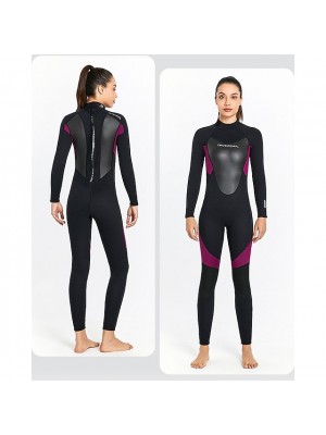 Dive&Sail Women's Full Wetsuit 3mm SCR Neoprene Diving Suit Thermal Warm Windproof Breathable High Elasticity Long Sleeve Full Body Back Zip - Diving Patchwork Autumn / Fall Winter Spring / Summer #9016754