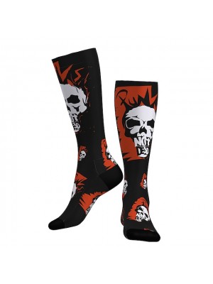 Compression Socks Long Socks Over the Calf Socks Athletic Sports Socks Cycling Socks Bike Socks Men's Women's Road Bike Mountain Bike MTB Bike / Cycling Breathable Soft Comfortable 1 Pair Skull Cotton #8149598