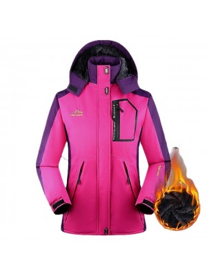 Women's Waterproof Ski Jacket Hiking Fleece Jacket Warm Winter Snow Coat Mountain Windbreaker Hooded Raincoat Jacket Outdoor Thermal Windproof Lightweight Outerwear Winter Jacket Trench Coat #8964827