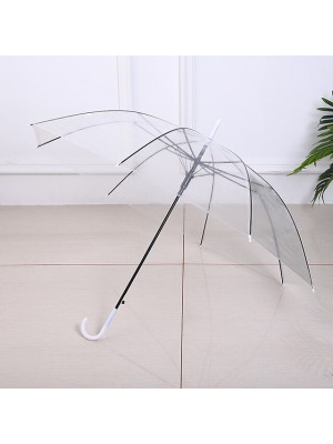 Creative Small Fresh Long Handle Transparent Umbrella Color Straight Rod Transparent Umbrella Automatic #9029288