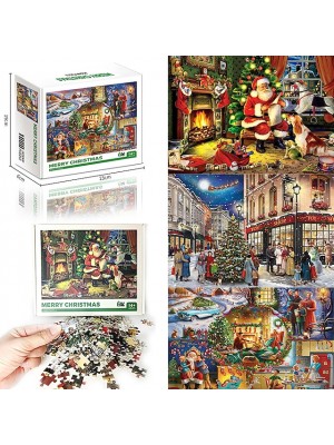 1000 pcs Santa Suits Jigsaw Puzzle Gift Stress and Anxiety Relief Adorable Parent-Child Interaction Cardboard Paper Christmas Santa Claus Christmas TreeAdults' Toy Gift #8882426